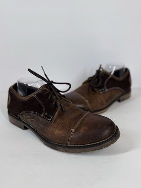 Bed-Stu Repeal Cap Toe Distressed Brown Leather Derby Shoe Men’s 10.5